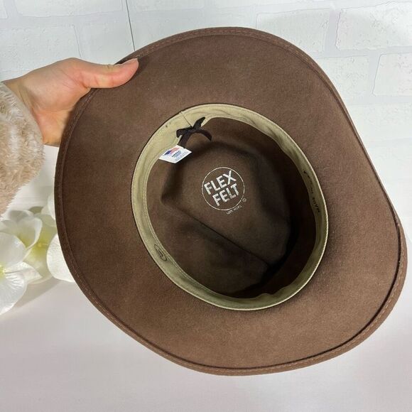 Flex felt wool hat Vintage size Small Petite Diameter 7" - Picture 3 of 11